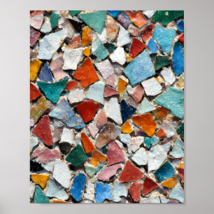 Abstract Urban Mosaic: Full Colour Subway Tile  Poster