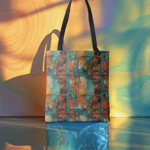 Abstract Urban Personalised Tote Bag with Initials