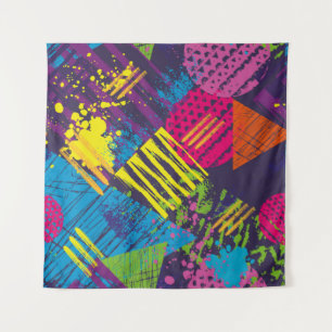 Abstract urban seamless pattern with grunge elemen tapestry