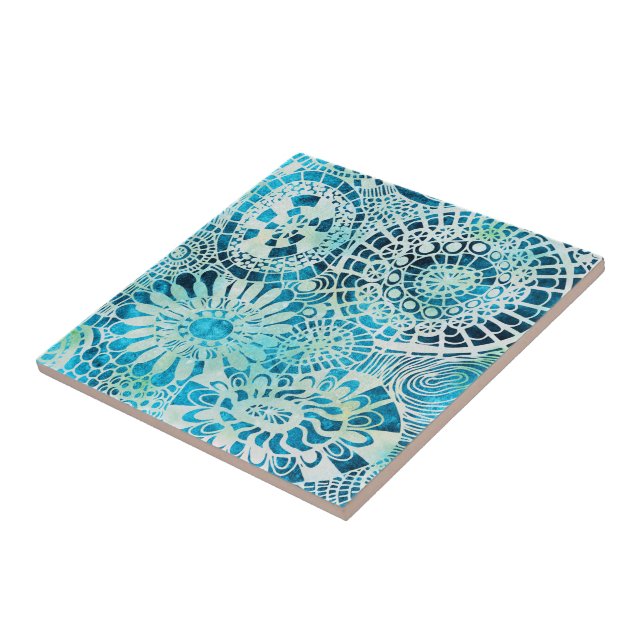 Abstract Urchin and Opihi party tropical pattern Ceramic Tile (Side)