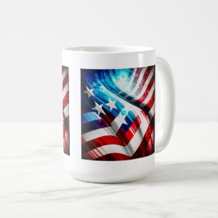 Abstract USA Flag Classic Mug, 15 oz  Coffee Mug