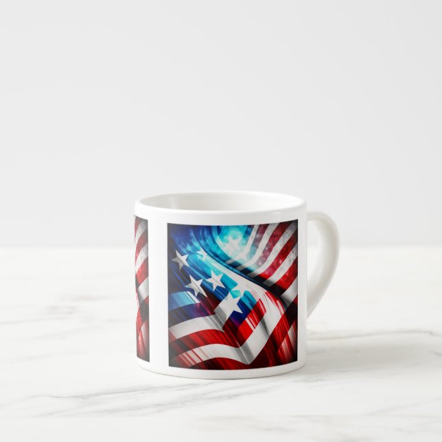 Abstract USA Flag Espresso Mug  (Front Right)