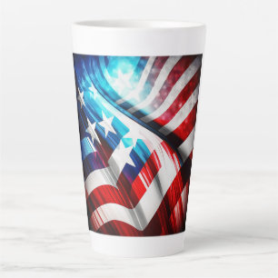 Abstract USA Flag Latte Mug 