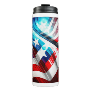 Abstract USA Flag Thermal Tumbler 