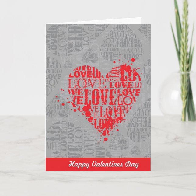 Abstract Valentine's Typography Card (Front)
