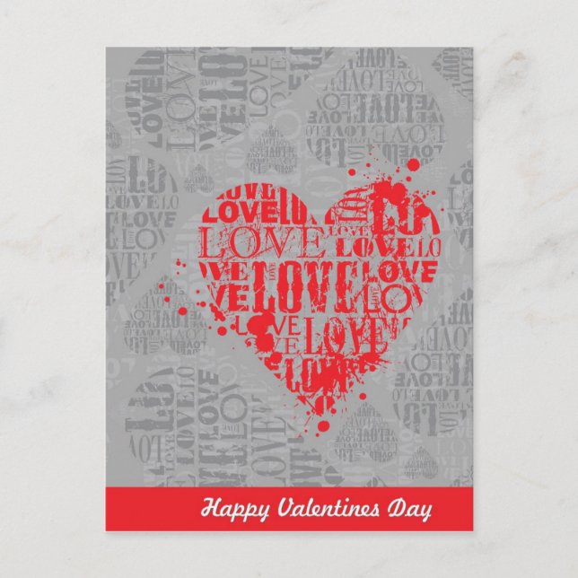 Abstract Valentine's Typography Card (Front)