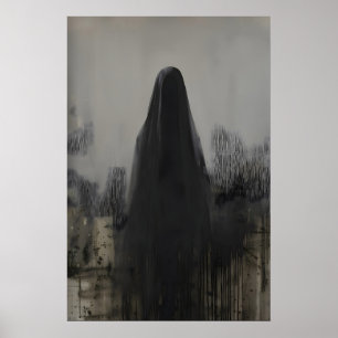 Abstract Veiled Person Gothic Art Printable Poster