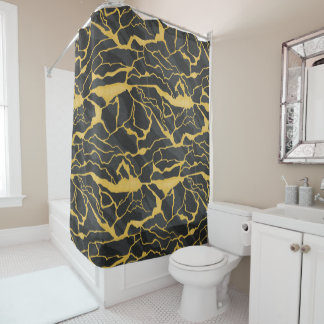 abstract veined stone shower curtain