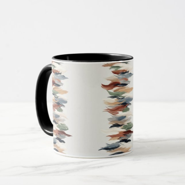 Abstract Vertical Brush Stroke Mug –Art Coffee Cup (Front Left)