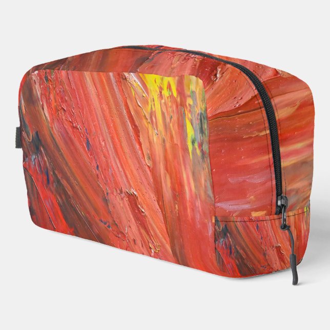 Abstract Vertical Gesture in Red Dopp Kit (Right Corner)