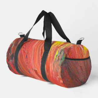 Abstract Vertical Gesture in Red Duffle Bag