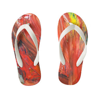 Abstract Vertical Gesture in Red Kid's Thongs