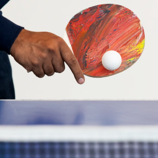 Abstract Vertical Gesture in Red Ping Pong Paddle