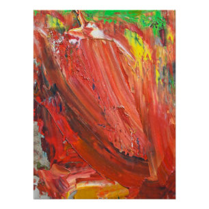 Abstract Vertical Gesture in Red Poster