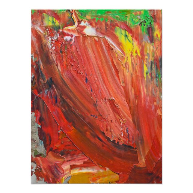 Abstract Vertical Gesture in Red Poster (Front)
