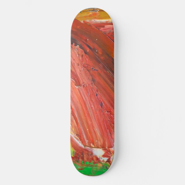 Abstract Vertical Gesture in Red Skateboard (Front)