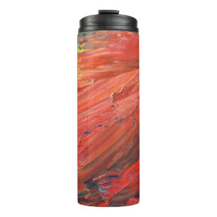 Abstract Vertical Gesture in Red Thermal Tumbler
