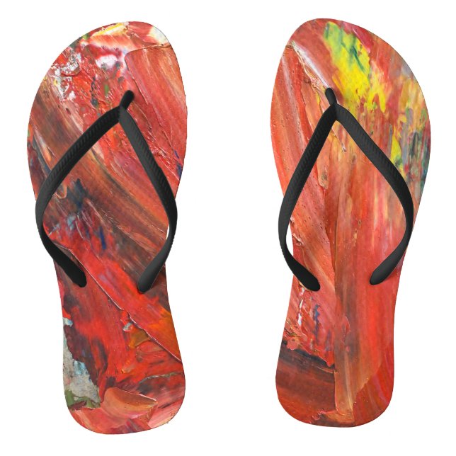 Abstract Vertical Gesture in Red Thongs (Footbed)