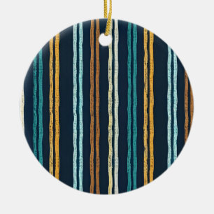 Abstract Vertical Lines pattern Ceramic Ornament