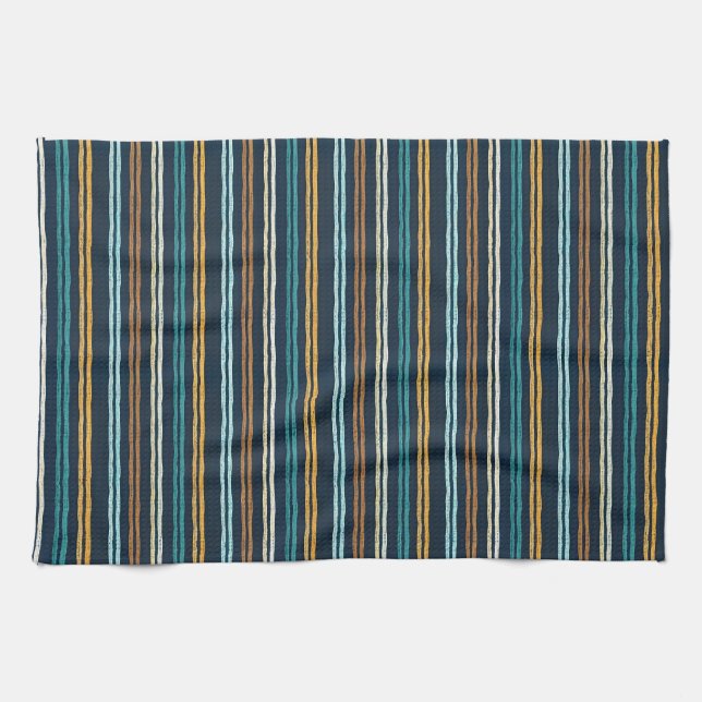 Abstract Vertical Lines pattern Tea Towel (Horizontal)