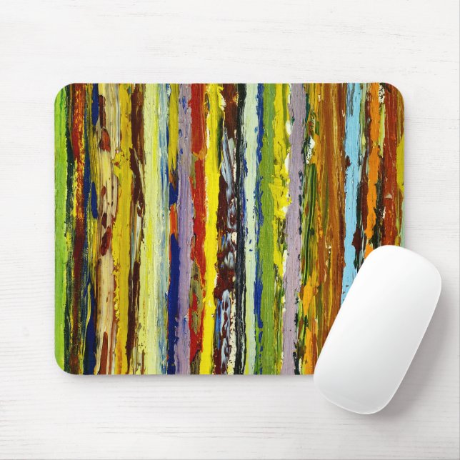 Abstract Vertical Paint Streaks Mouse Pad (With Mouse)