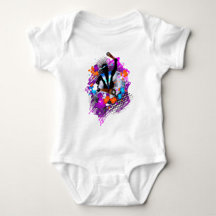 Abstract Vibrant Carnival Panman Baby Bodysuit