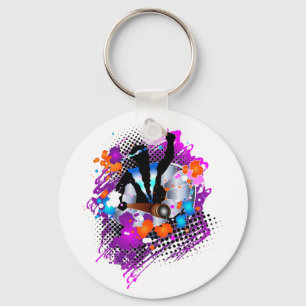 Abstract Vibrant Carnival Panman Key Ring