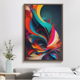 Abstract vibrant colour mix, modern trendy stylish poster