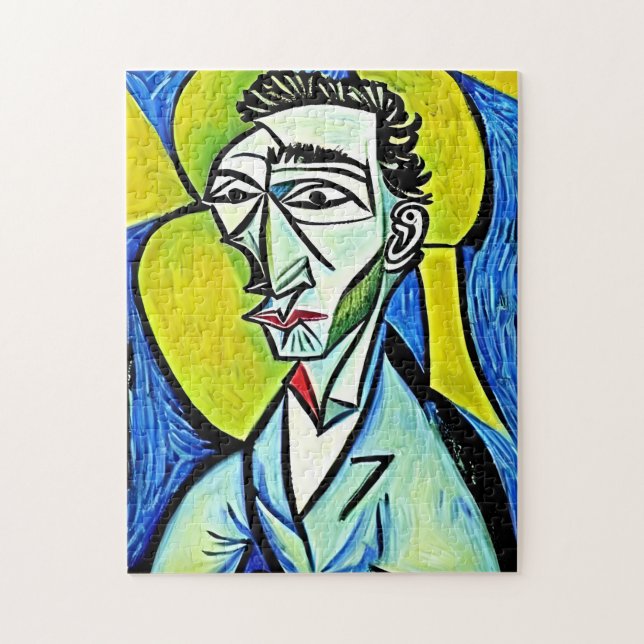 Abstract Vibrant Coloured Art Man Portrait Jigsaw Puzzle (Vertical)