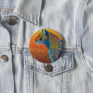 Abstract Vibrant Leopard Art 7.5 Cm Round Badge