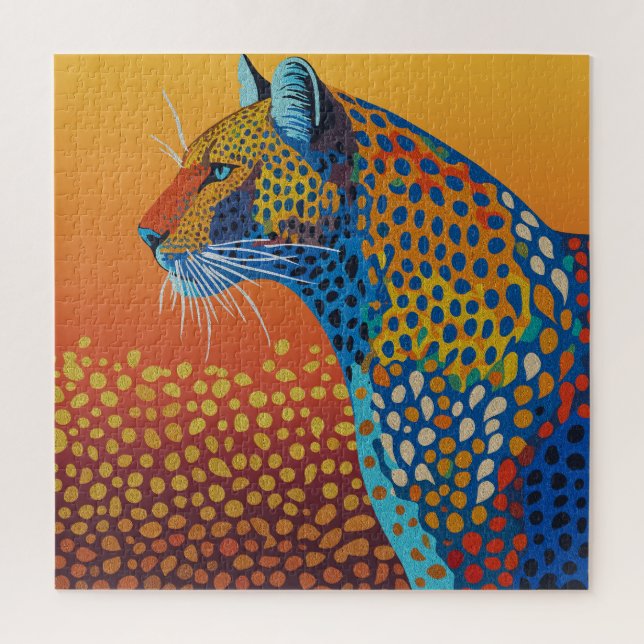 Abstract Vibrant Leopard Art Jigsaw Puzzle (Vertical)