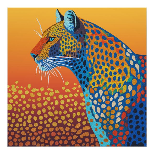 Abstract Vibrant Leopard Art Photo Print (Front)