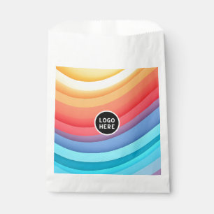 Abstract Vibrant Rainbow Waves Add your Logo Favour Bag