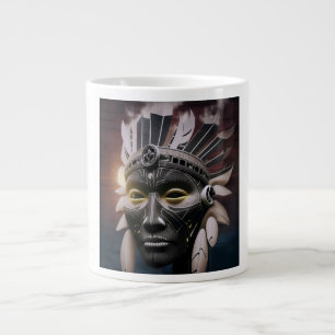 Abstract View Of Native American Chief Large Coffee Mug