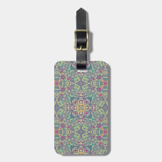 Abstract vintage background luggage tag (Front Vertical)