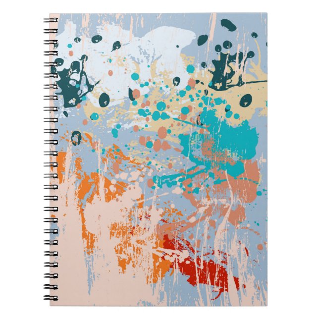 Abstract vintage background with multi-coloured pa notebook (Front)