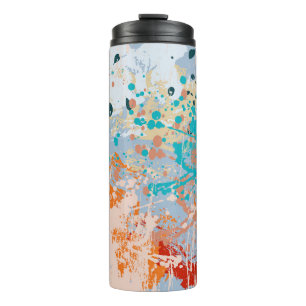 Abstract vintage background with multi-coloured pa thermal tumbler