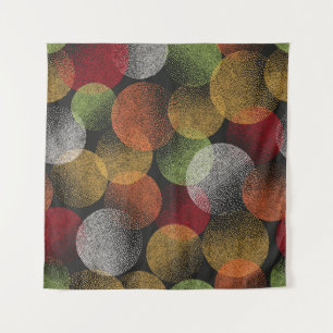Abstract Vintage: Colourful Circles Pattern. Tapestry