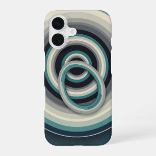 Abstract Vintage Cosmic Rings iPhone 16 Case