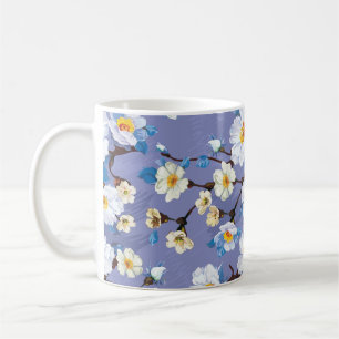 Abstract vintage floral seamless pattern with bloo coffee mug