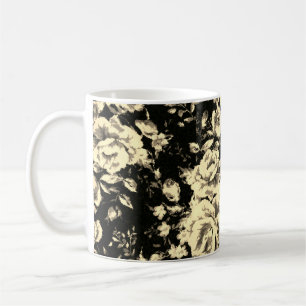 Abstract vintage floral sparkle glass texture coffee mug