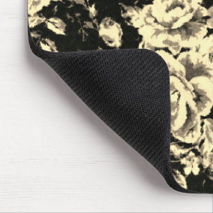 Abstract vintage floral sparkle glass texture mouse pad