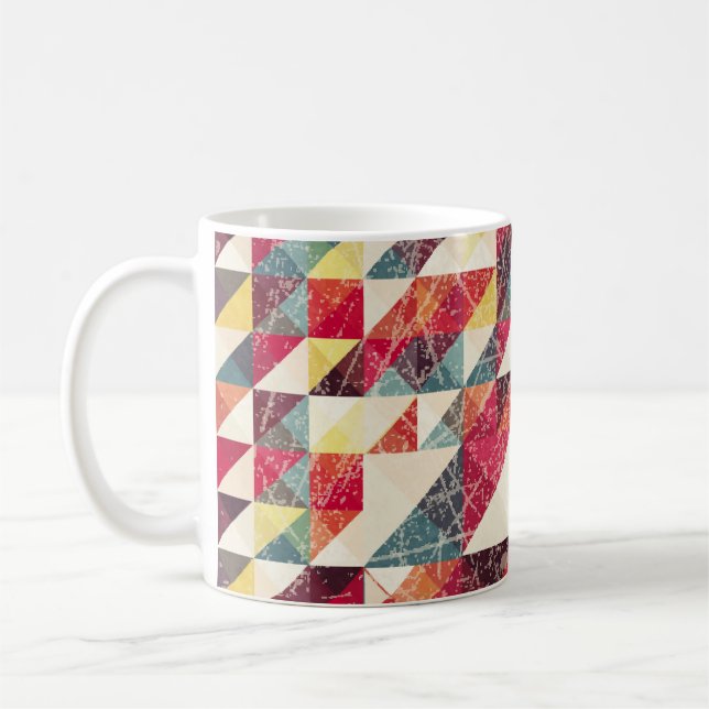 Abstract, vintage geometric backgroundpattern,colo coffee mug (Left)
