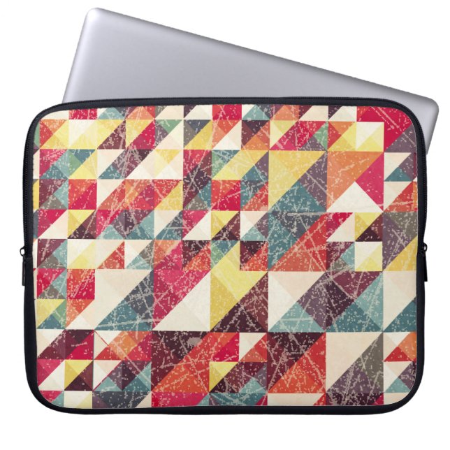 Abstract, vintage geometric backgroundpattern,colo laptop sleeve (Front)