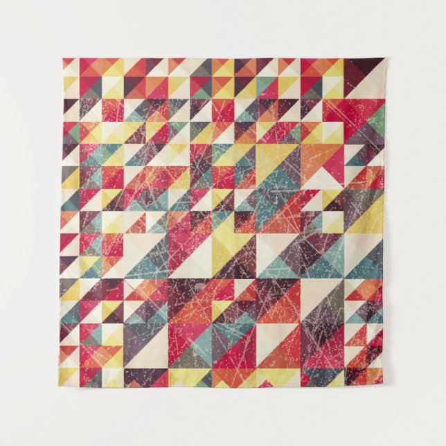 Abstract, vintage geometric backgroundpattern,colo tapestry (Front)