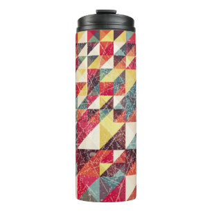 Abstract, vintage geometric backgroundpattern,colo thermal tumbler