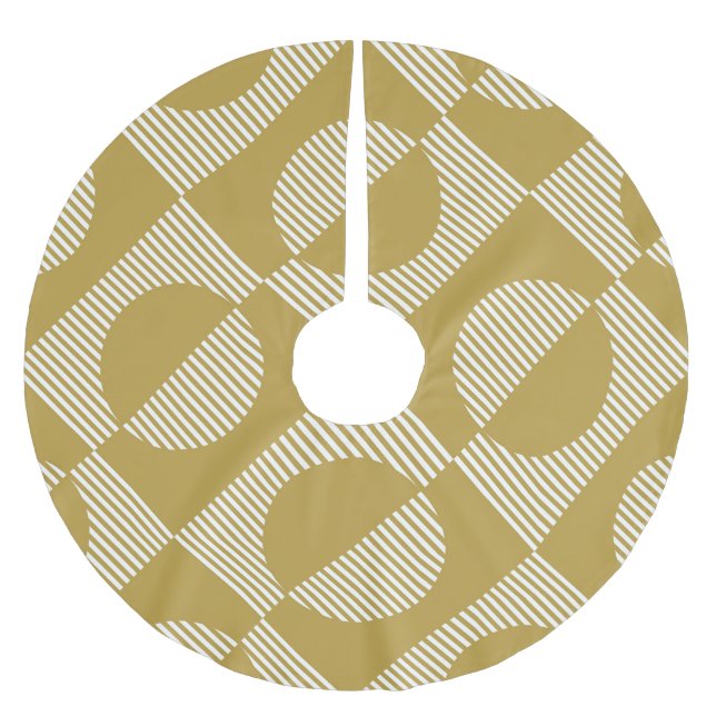 Abstract Vintage Geometric Seamless Brushed Polyester Tree Skirt (Front)