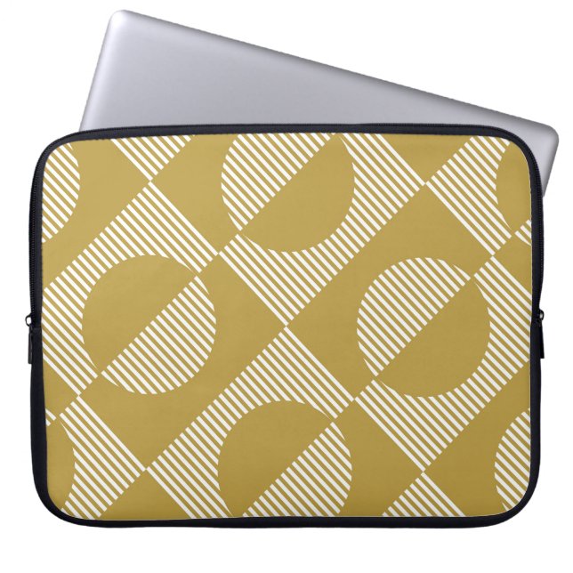 Abstract Vintage Geometric Seamless Laptop Sleeve (Front)