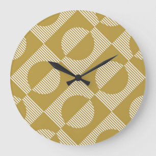 Abstract Vintage Geometric Seamless Large Clock