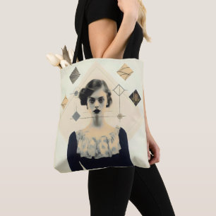 Abstract Vintage Girl Tote Bag